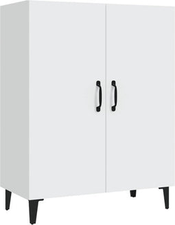 vidaXL - Dressoir - 70x34x90 - cm - bewerkt - hout - wit