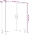 vidaXL - Dressoir - 70x34x90 - cm - bewerkt - hout - wit