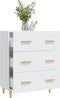 vidaXL - Dressoir - 70x34x90 - cm - bewerkt - hout - wit