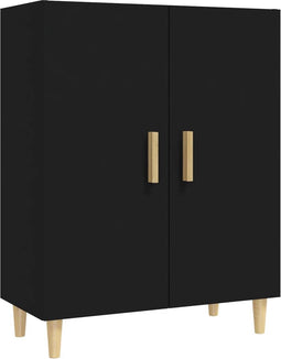 vidaXL - Dressoir - 70x34x90 - cm - bewerkt - hout - zwart
