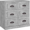 vidaXL - Dressoir - 70x35,5x67,5 - cm - bewerkt - hout - betongrijs