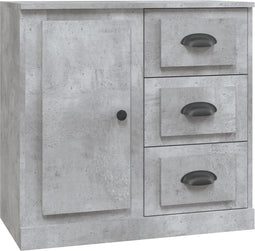 vidaXL - Dressoir - 70x35,5x67,5 - cm - bewerkt - hout - betongrijs