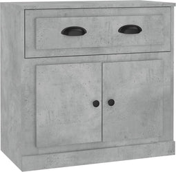 vidaXL - Dressoir - 70x35,5x67,5 - cm - bewerkt - hout - betongrijs