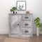 vidaXL - Dressoir - 70x35,5x67,5 - cm - bewerkt - hout - betongrijs