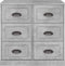 vidaXL - Dressoir - 70x35,5x67,5 - cm - bewerkt - hout - betongrijs