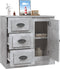 vidaXL - Dressoir - 70x35,5x67,5 - cm - bewerkt - hout - betongrijs