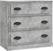 vidaXL - Dressoir - 70x35,5x67,5 - cm - bewerkt - hout - betongrijs