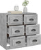 vidaXL - Dressoir - 70x35,5x67,5 - cm - bewerkt - hout - betongrijs