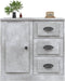 vidaXL - Dressoir - 70x35,5x67,5 - cm - bewerkt - hout - betongrijs