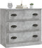 vidaXL - Dressoir - 70x35,5x67,5 - cm - bewerkt - hout - betongrijs