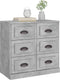 vidaXL - Dressoir - 70x35,5x67,5 - cm - bewerkt - hout - betongrijs