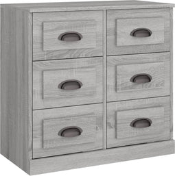 vidaXL - Dressoir - 70x35,5x67,5 - cm - bewerkt - hout - grijs - sonoma - eikenkleurig
