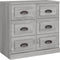 vidaXL - Dressoir - 70x35,5x67,5 - cm - bewerkt - hout - grijs - sonoma - eikenkleurig