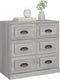 vidaXL - Dressoir - 70x35,5x67,5 - cm - bewerkt - hout - grijs - sonoma - eikenkleurig