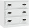 vidaXL - Dressoir - 70x35,5x67,5 - cm - bewerkt - hout - wit