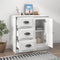 vidaXL - Dressoir - 70x35,5x67,5 - cm - bewerkt - hout - wit