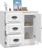 vidaXL - Dressoir - 70x35,5x67,5 - cm - bewerkt - hout - wit