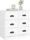 vidaXL - Dressoir - 70x35,5x67,5 - cm - bewerkt - hout - wit