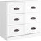 vidaXL - Dressoir - 70x35x67,5 - cm - bewerkt - hout - hoogglans - wit