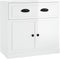 vidaXL - Dressoir - 70x35x67,5 - cm - bewerkt - hout - hoogglans - wit