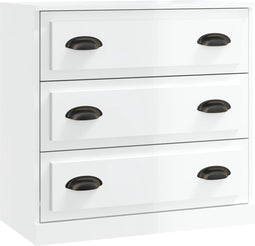 vidaXL - Dressoir - 70x35x67,5 - cm - bewerkt - hout - hoogglans - wit