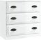 vidaXL - Dressoir - 70x35x67,5 - cm - bewerkt - hout - hoogglans - wit