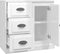 vidaXL - Dressoir - 70x35x67,5 - cm - bewerkt - hout - hoogglans - wit