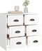 vidaXL - Dressoir - 70x35x67,5 - cm - bewerkt - hout - hoogglans - wit