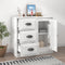vidaXL - Dressoir - 70x35x67,5 - cm - bewerkt - hout - hoogglans - wit