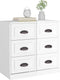 vidaXL - Dressoir - 70x35x67,5 - cm - bewerkt - hout - hoogglans - wit