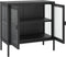 vidaXL - Dressoir - 70x35x70 - cm - glas - en - staal - zwart