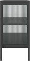vidaXL - Dressoir - 70x35x70 - cm - glas - en - staal - zwart