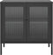 vidaXL - Dressoir - 70x35x70 - cm - glas - en - staal - zwart