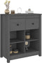 vidaXL - Dressoir - 70x35x80 - cm - massief - grenenhout - grijs