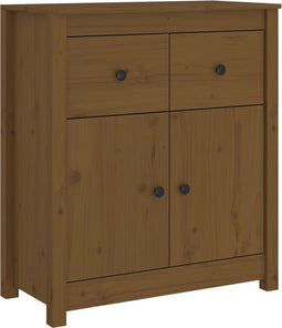 vidaXL - Dressoir - 70x35x80 - cm - massief - grenenhout - honingbruin