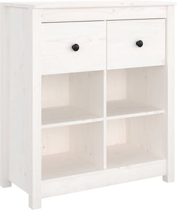vidaXL - Dressoir - 70x35x80 - cm - massief - grenenhout - wit