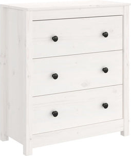 vidaXL - Dressoir - 70x35x80 - cm - massief - grenenhout - wit