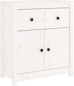 vidaXL - Dressoir - 70x35x80 - cm - massief - grenenhout - wit