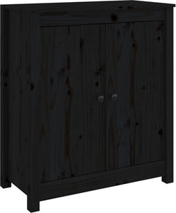 vidaXL - Dressoir - 70x35x80 - cm - massief - grenenhout - zwart