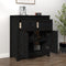 vidaXL - Dressoir - 70x35x80 - cm - massief - grenenhout - zwart