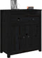 vidaXL - Dressoir - 70x35x80 - cm - massief - grenenhout - zwart