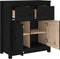 vidaXL - Dressoir - 70x35x80 - cm - massief - grenenhout - zwart