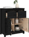 vidaXL - Dressoir - 70x35x80 - cm - massief - grenenhout - zwart