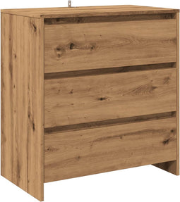 vidaXL - Dressoir - 70x41x75 - cm - bewerkt - hout - artisanaal - eikenkleur
