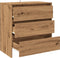 vidaXL - Dressoir - 70x41x75 - cm - bewerkt - hout - artisanaal - eikenkleur