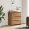 vidaXL - Dressoir - 70x41x75 - cm - bewerkt - hout - artisanaal - eikenkleur