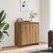 vidaXL - Dressoir - 70x41x75 - cm - bewerkt - hout - artisanaal - eikenkleur