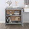 vidaXL - Dressoir - 70x41x75 - cm - bewerkt - hout - betongrijs