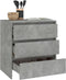 vidaXL - Dressoir - 70x41x75 - cm - bewerkt - hout - betongrijs
