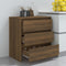 vidaXL - Dressoir - 70x41x75 - cm - bewerkt - hout - bruin - eikenkleur